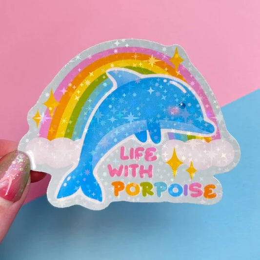 Happy Arden Life with Porpoise Vinyl Sticker
