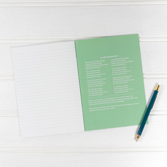 He Will Hold Me Fast A5 Recycled Paper Christian Notebook