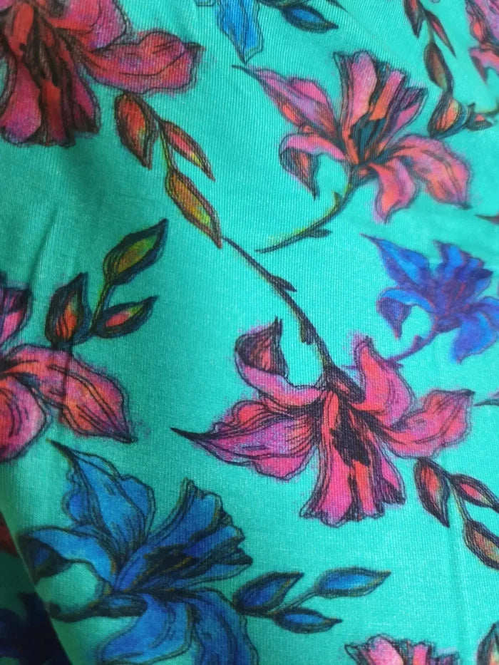HEART BASIC SHIRT 3/4 SLEEVE TOP, TOSCA