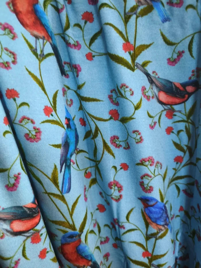 HEART BLUE BELL BLOUSE TPFA3 LIGHT BLUE