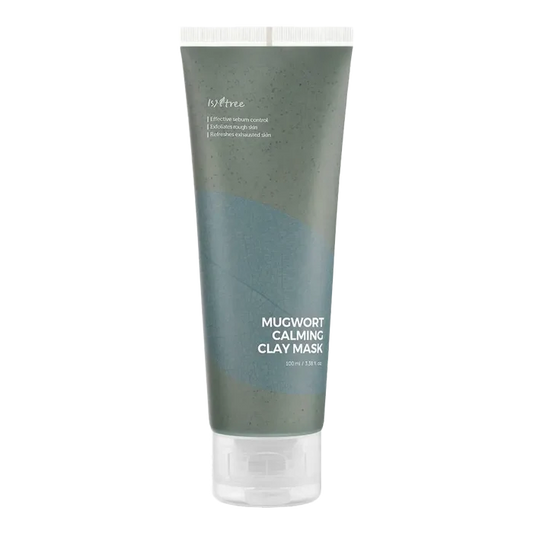 Isntree Mugwort Calming Clay Mask i grønn flaske for fet hud, 100ml