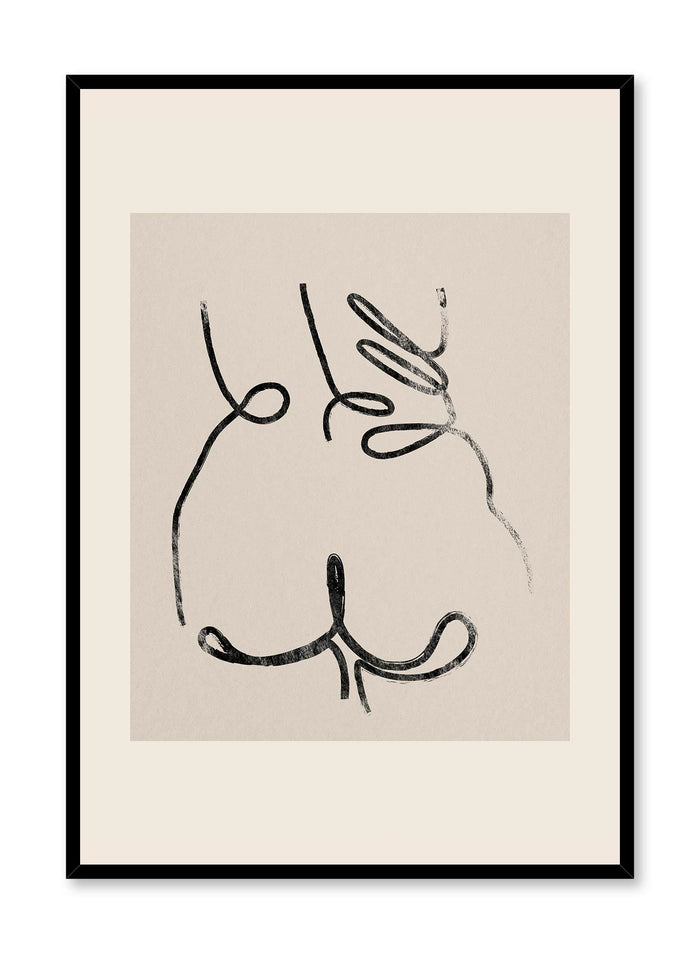 Jiggly is line art illustration of a person's glamorous butt by Opposite Wall.