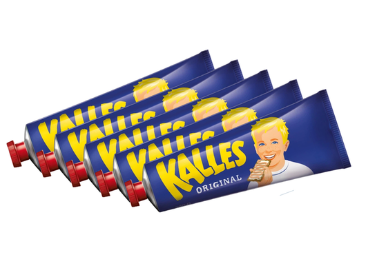 5 x Kalles Kaviar Original 300g large tubes – Swedish creamed smoked cod roe spread, MSC-certified, made in Sweden since 1954