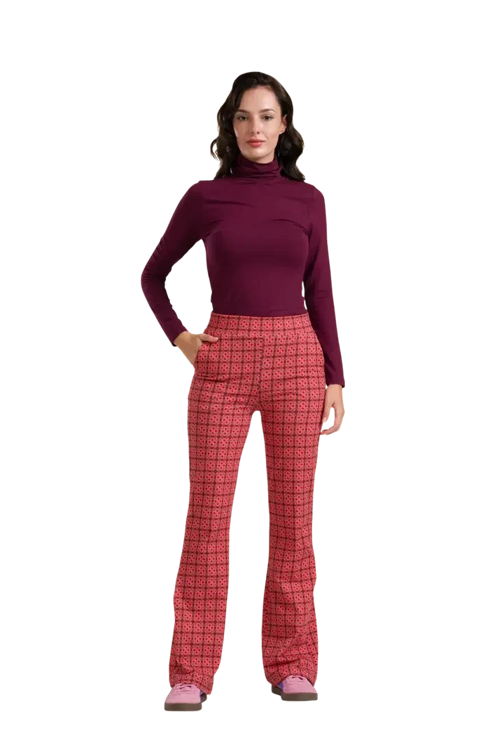 LALAMOUR LIEKE FLARED PANTS GEORGEOUS PORT TILES