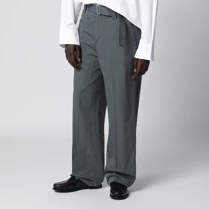 Lardini - Grey cotton and silk trousers Brand Apparel & Accessories > Clothing > Pants 46 IT