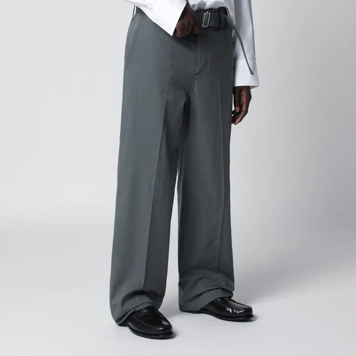 Lardini - Grey cotton and silk trousers Brand Apparel & Accessories > Clothing > Pants