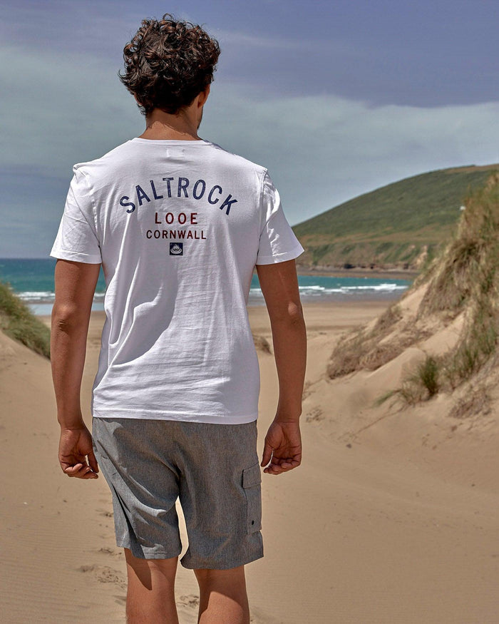 Location - Mens T-Shirt - Looe - White - Saltrock