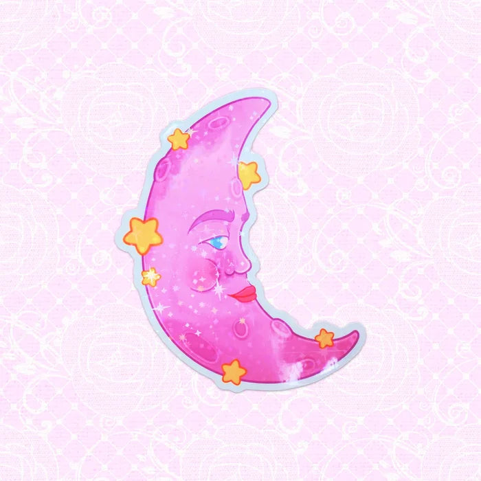 LooLooKazoo Crescent Moon Holographic Vinyl Sticker