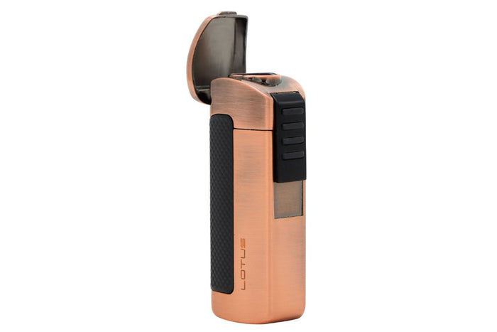 Lotus CEO Brushed Cooper And Black Triple Torch Lighter - 24-6630