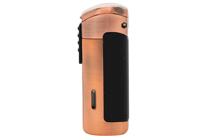Lotus CEO Brushed Cooper And Black Triple Torch Lighter - 24-6630