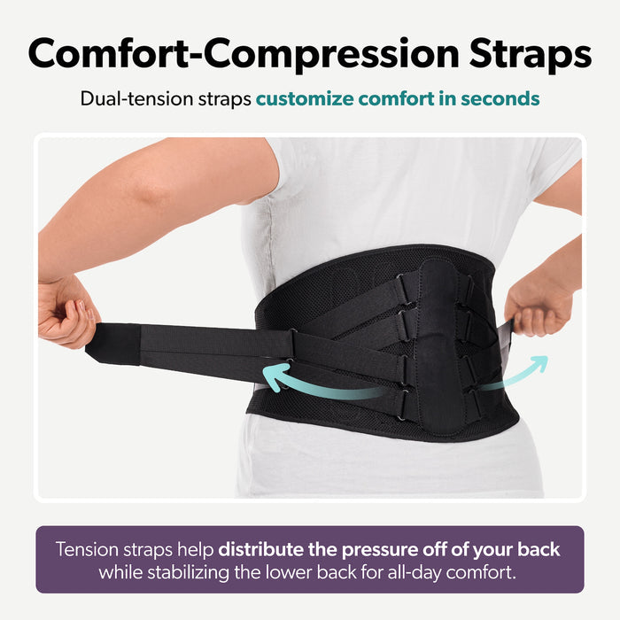 Our comfort-compression straps help give customized comfort in seconds