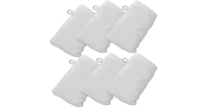 Made Easy Kit Bath Mitts (6-pack, 6"x9") - WHITE