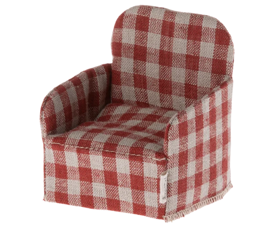 Maileg Mouse Chair in Red Checker