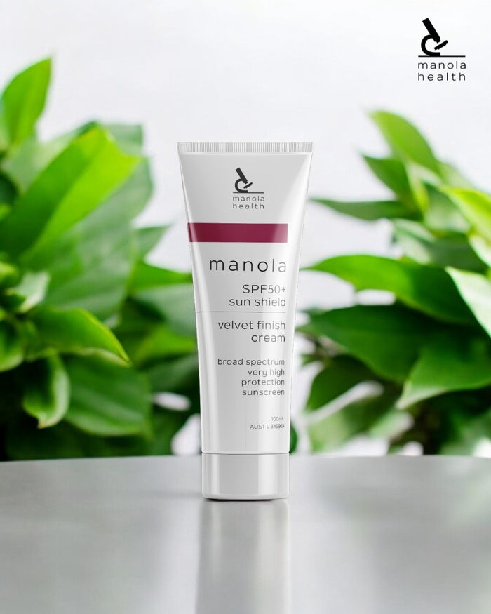 Manola Velvet Touch Sun Shield SPF50+ 100ml - 9 Pack with counter display