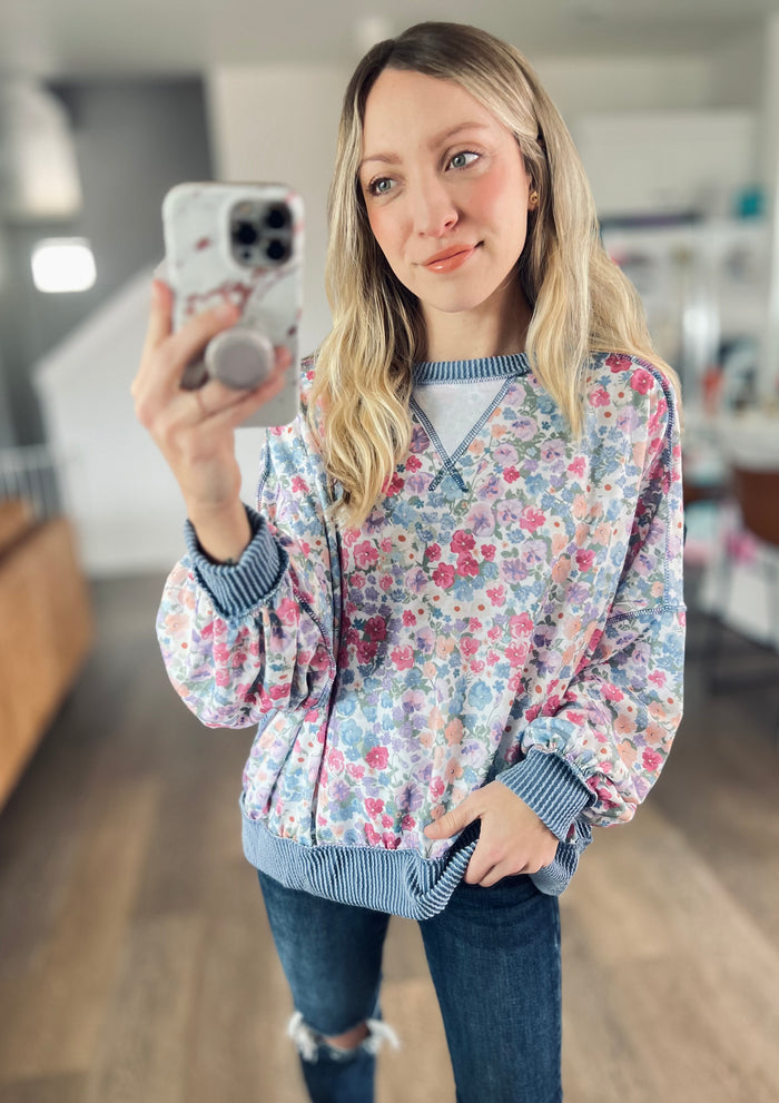 Meadow Breeze Floral Pullover