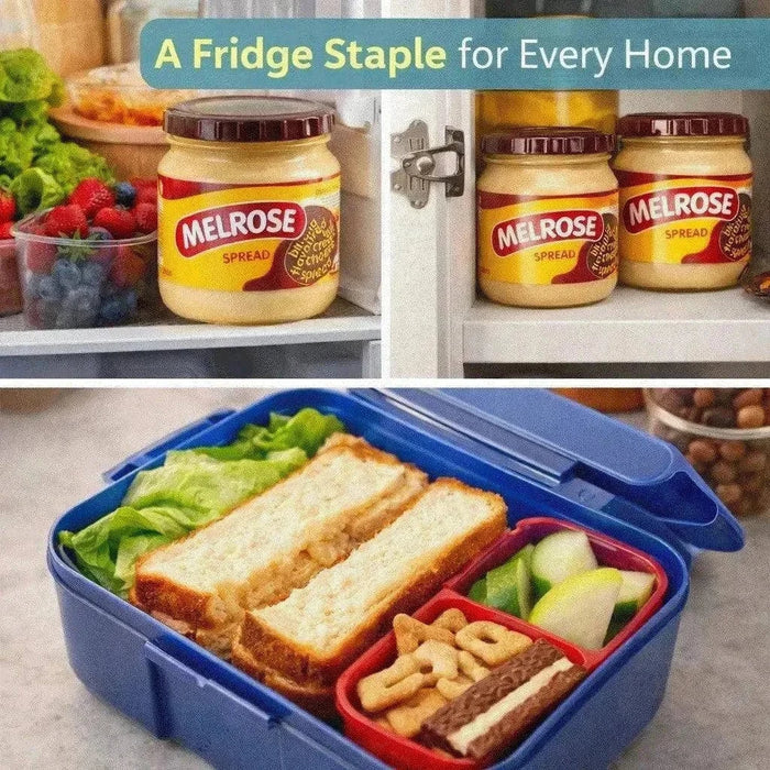 Melrose Processed Cheese Spread Biltong 250g jar with creamy texture on wooden surface