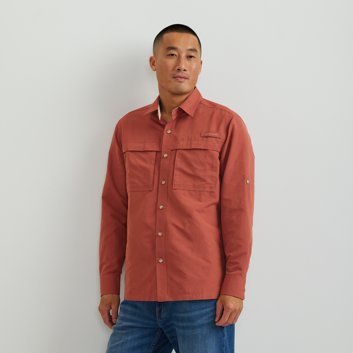 Men's Rainier Long-Sleeve Ripstop Shirt-Mineral Red-Regular-C1