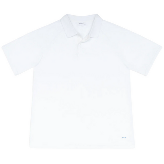 men's shell white french terry polo