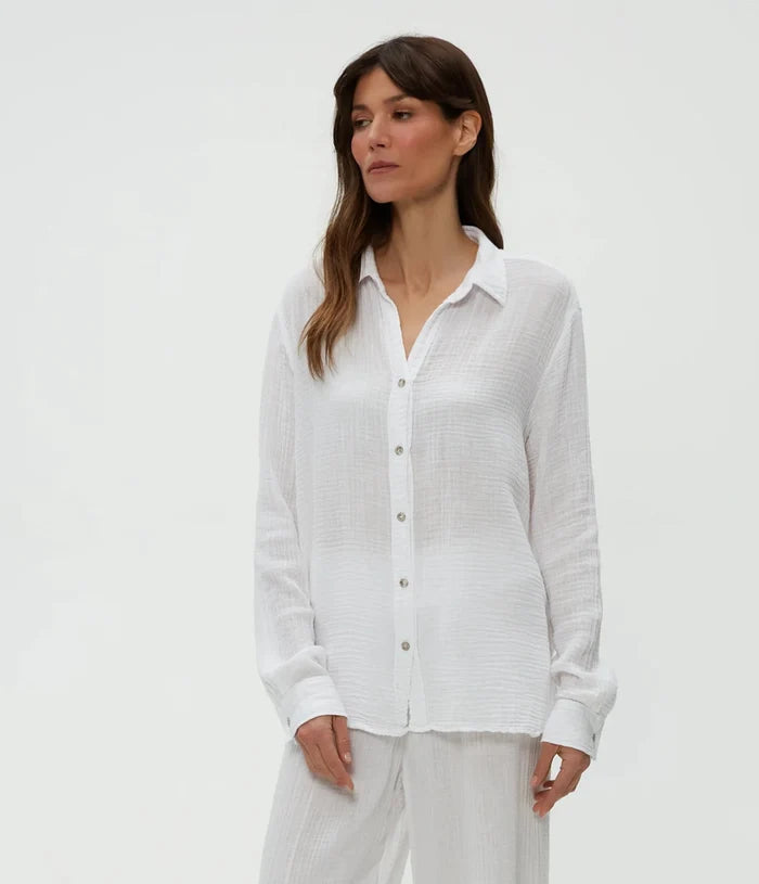 Michael Stars Leo Gauze Button Down Shirt