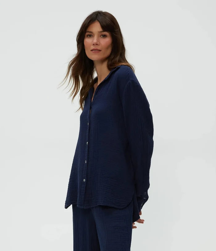 Michael Stars Leo Gauze Button Down Shirt