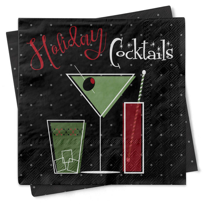Mod Lounge Paper Company - Holiday Cocktails Mid Century Modern Beverage Napkin