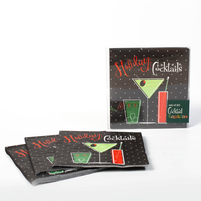 Mod Lounge Paper Company - Holiday Cocktails Mid Century Modern Beverage Napkin