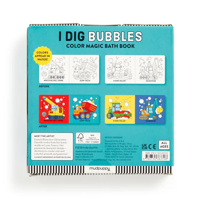 Mudpuppy Color Magic Bath Book: I Dig Bubbles!