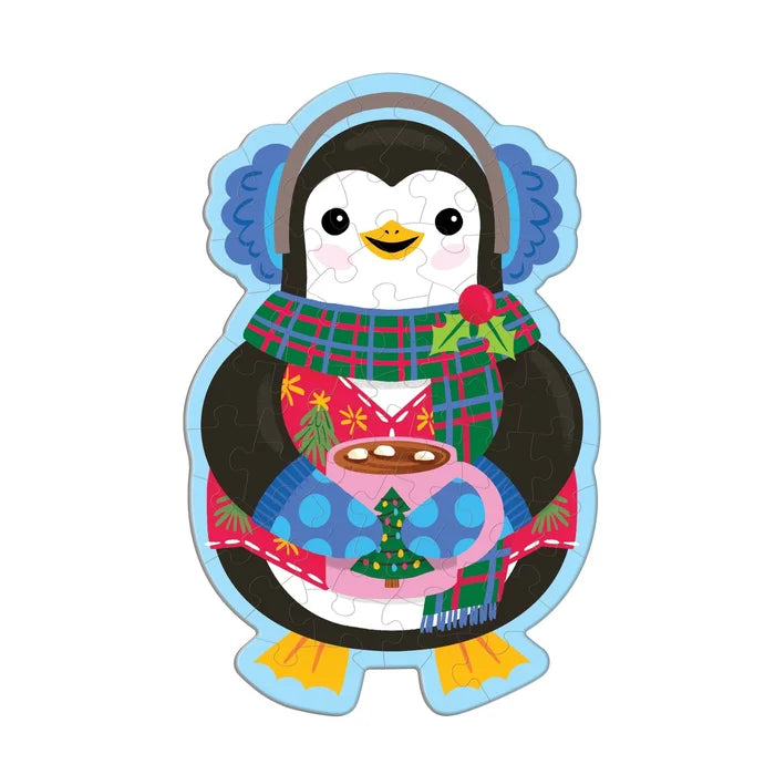 Mudpuppy Scratch & Sniff 48 Piece Mini Puzzle: Hot Cocoa Penguin