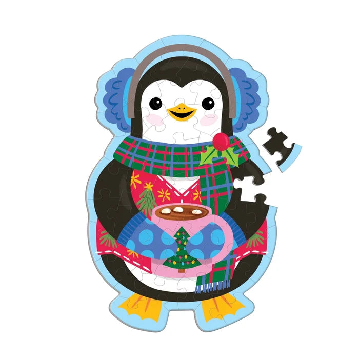 Mudpuppy Scratch & Sniff 48 Piece Mini Puzzle: Hot Cocoa Penguin
