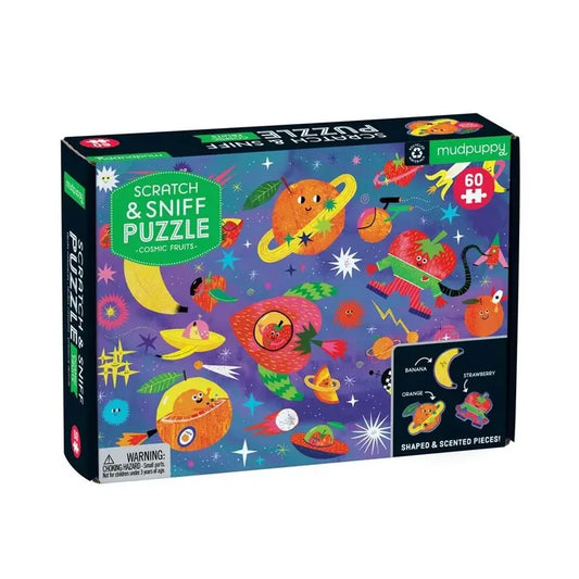 Mudpuppy Scratch & Sniff 60 Piece Puzzle: Cosmic Fruits