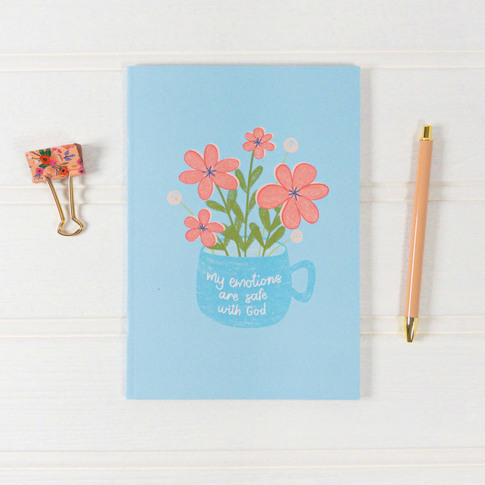 My Emotions Are Safe With God A5 Recycled Paper Christian Notebook
