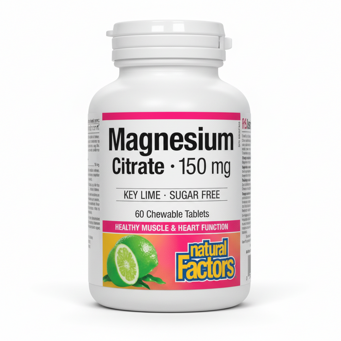 Natural Factors: Magnesium Citrate 150 mg · Sugar Free, Key Lime · Sugar Free