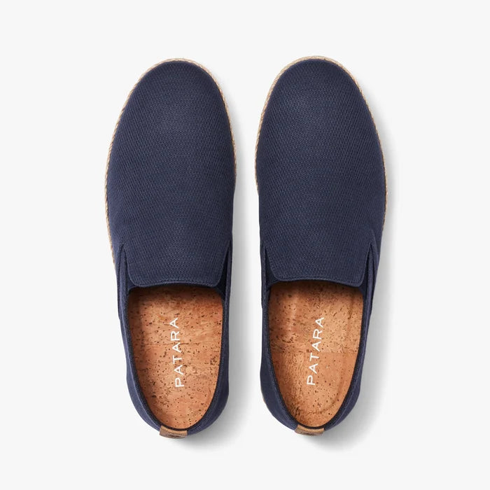 Hari Mari Navy Seeker slip-on shoe top view