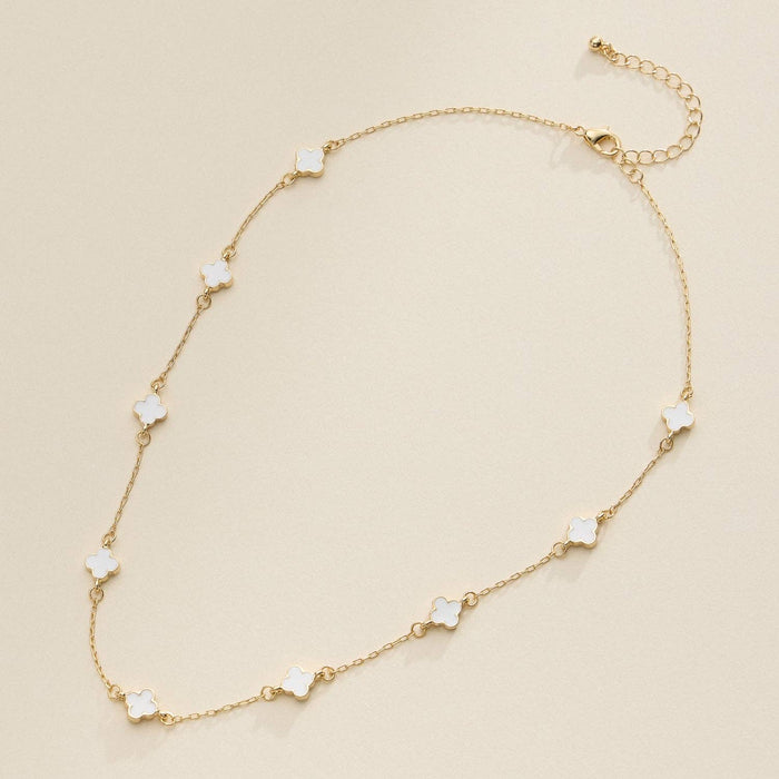 Necklace-Enamel Clover Station