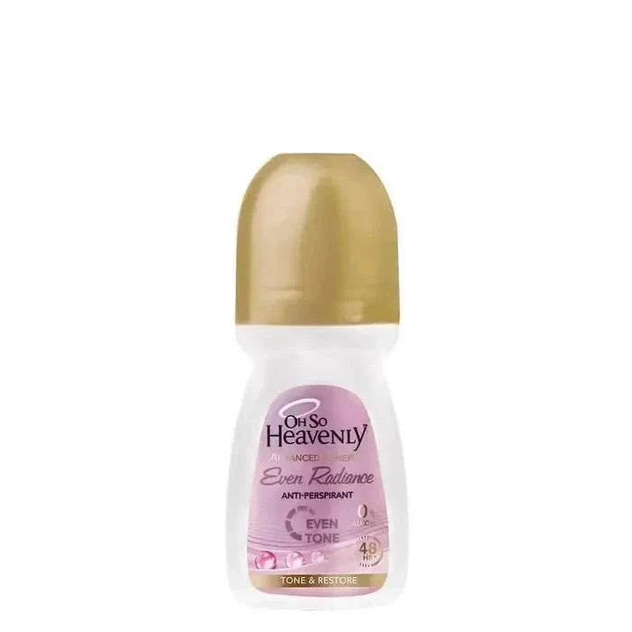 Oh So Heavenly Advanced Benefits Roll On Even Radiance Anti-Perspirant 45ml with Vitamin B3 and vegan cruelty-free formula