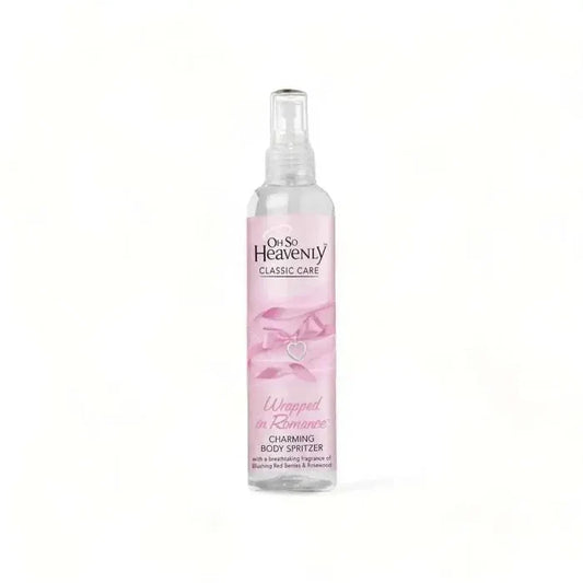 Oh So Heavenly Classic Care Body Spritzer Wrapped In Romance 200ml bottle with floral and fruity fragrance notes