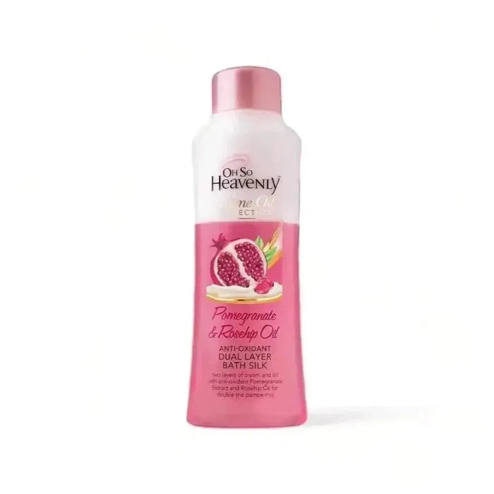 Oh So Heavenly Creme Oil Bath Silk Pomegranate Rosehip Oil 750ml bottle for silky soft skin