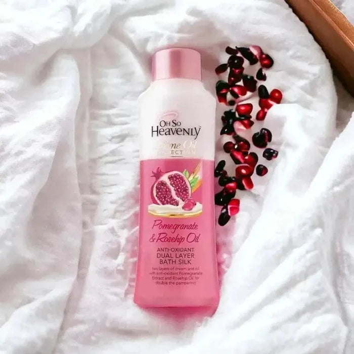 Oh So Heavenly Creme Oil Bath Silk with Pomegranate and Rosehip Oil 750ml bottle