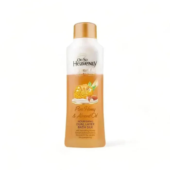 Oh So Heavenly Creme Oil Bath Silk Pure Honey Almond Oil 750ml bottle for moisturizing skin