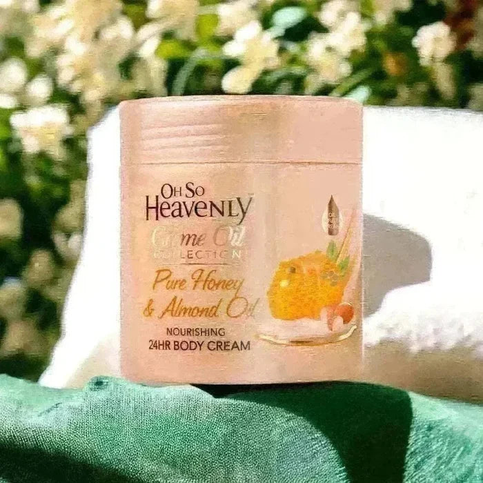 Oh So Heavenly Creme Oil Body Cream with Pure Honey and Almond Oil 470ml moisturizing vegan cream