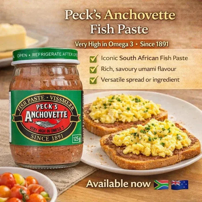 Peck’s Anchovette Fish Paste 125g jar packaging