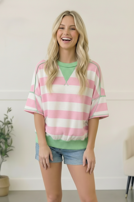 Pink Sugar Rush Colorblock Tee