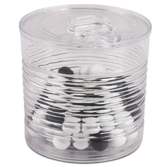 Plastic Transparent Tin Can with Lid, 2 oz.