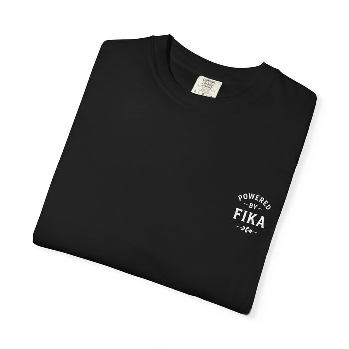 Powered by Fika™ – Slow Down • Enjoy • Repeat - Unisex T-shirt