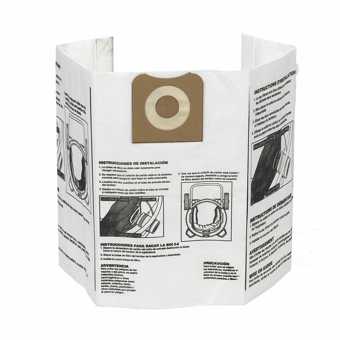 Proteam, Workshop Wet Dry Vacuum Bags Fine Dust Collection Shop Vacuum Bags, 12-Gallon To 16-Gallon, 2 bags, Part WS32200F