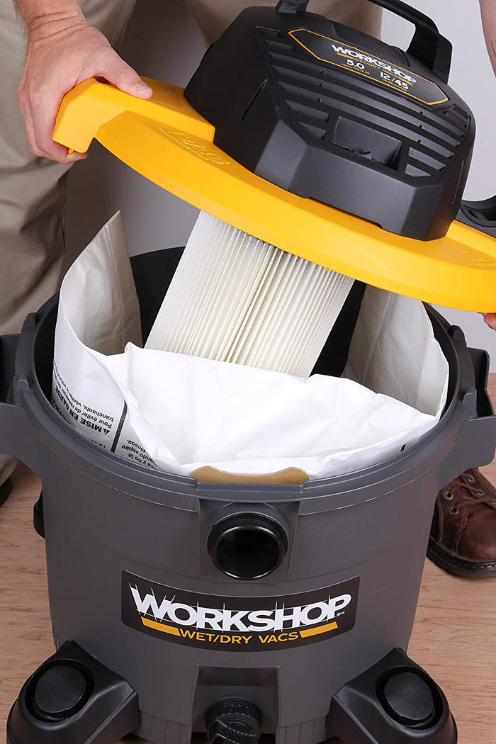 Proteam, Workshop Wet Dry Vacuum Bags Fine Dust Collection Shop Vacuum Bags, 12-Gallon To 16-Gallon, 2 bags, Part WS32200F