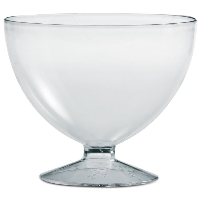 Round Goblet Glass with Base 5.92 oz. shot zoomed in on whit silo background