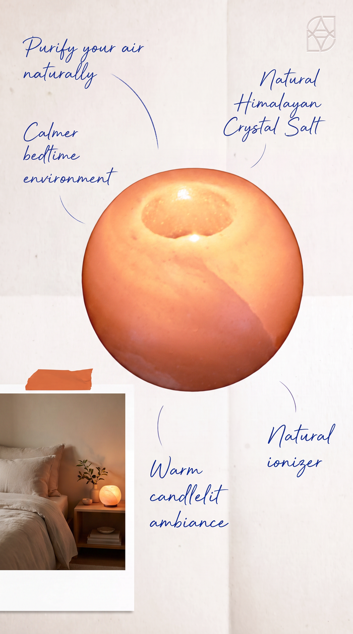 Round Salt Candle Holder Natural Himalayan Crystal Salt Rock