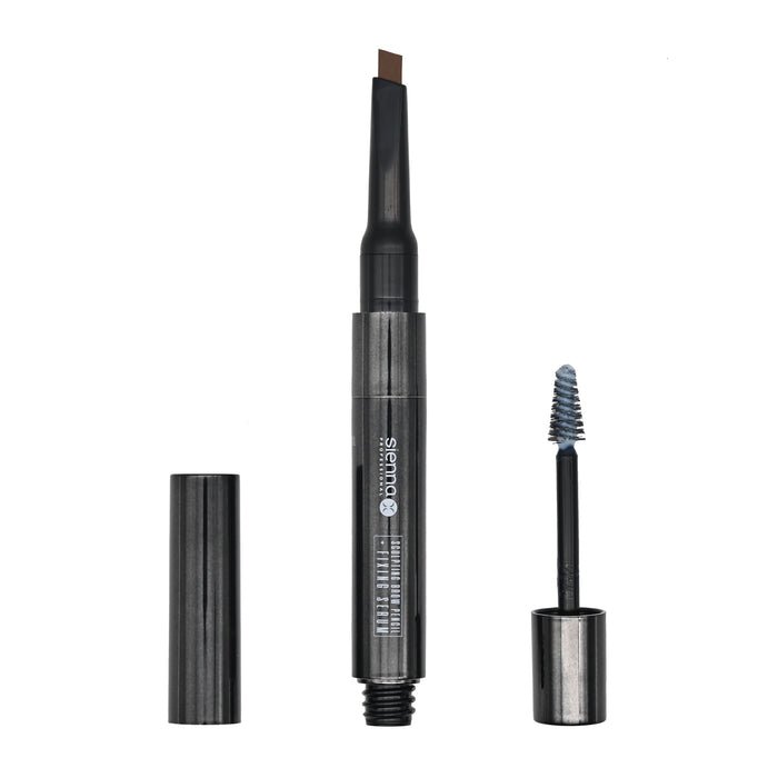 Sienna X Sculpting Brow Pencil + Fixing Serum - Warm Brunette - Seperated