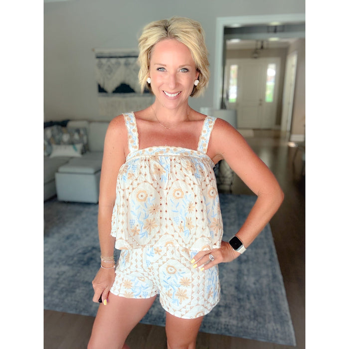 Sea Breeze Eyelet Top